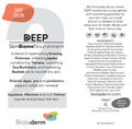Label for Biotaderm Deep — Dry, a rich moisturizer for hands, elbows, and feet with dry skin. Includes key ingredients, benefits, usage instructions, and manufacturer details to deeply nourish and restore.