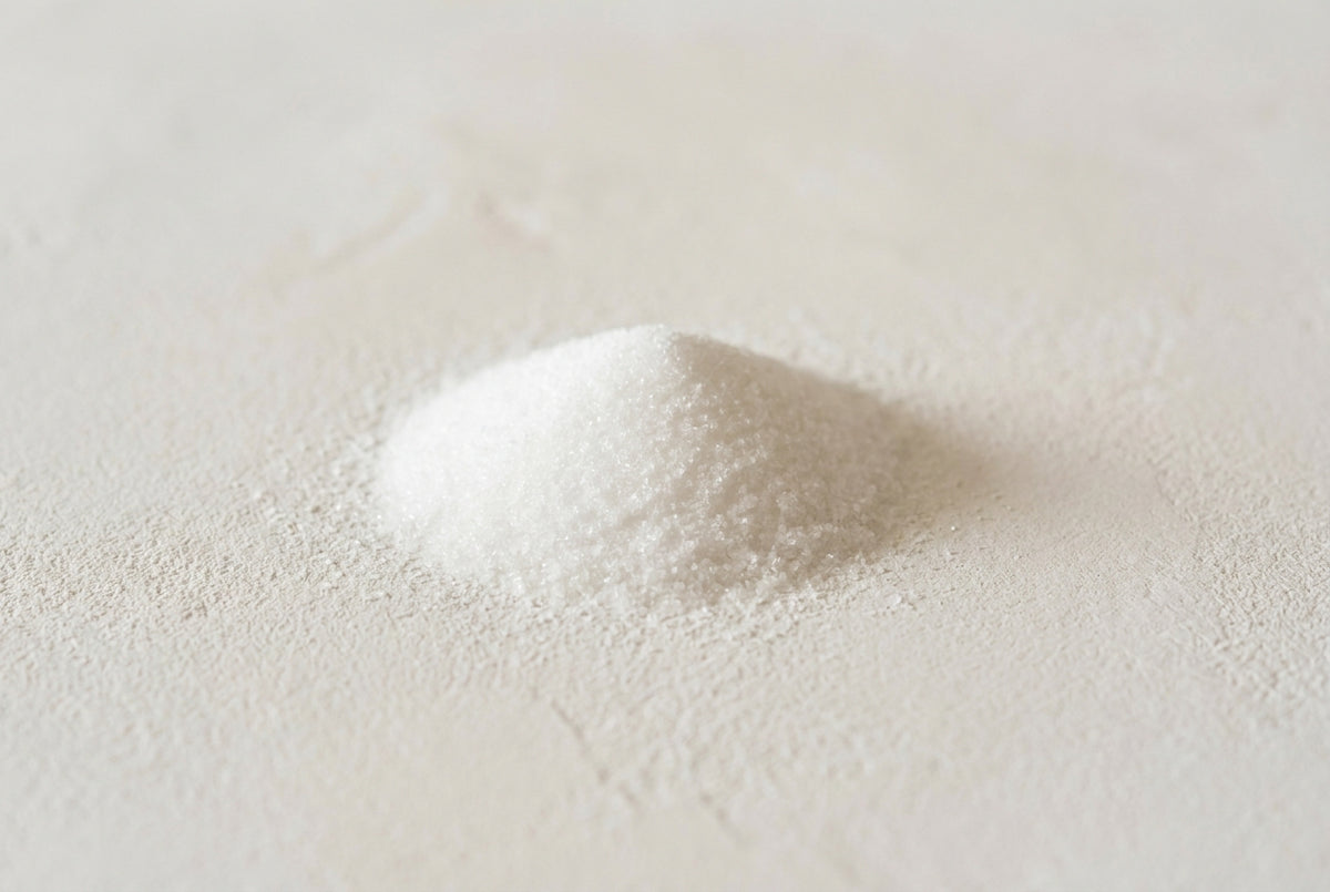 Sodium benzoate, the second half of the preservative system in every formula.